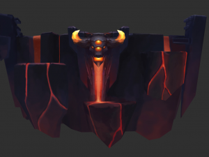 Volcano Map Hand-Painted Game Assets 3D Model