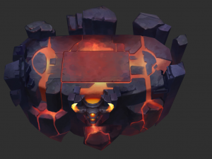 Volcano Map Hand-Painted Game Assets 3D Model