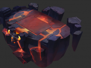 Volcano Map Hand-Painted Game Assets 3D Model