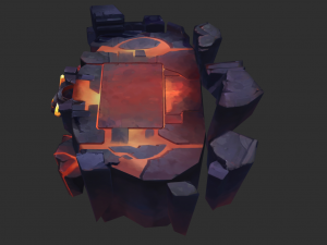 Volcano Map Hand-Painted Game Assets 3D Model