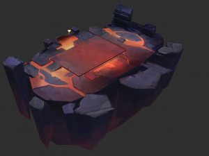 Volcano Map Hand-Painted Game Assets 3D Model