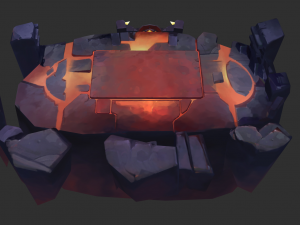 Volcano Map Hand-Painted Game Assets 3D Model