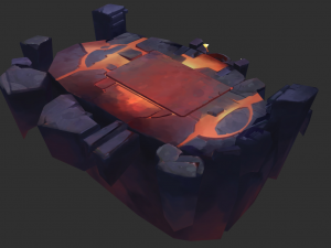 Volcano Map Hand-Painted Game Assets 3D Model