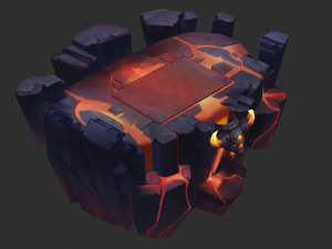 Volcano Map Hand-Painted Game Assets 3D Model
