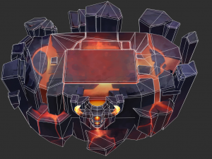 Volcano Map Hand-Painted Game Assets 3D Model