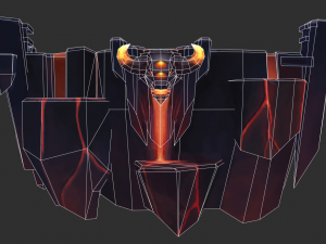 Volcano Map Hand-Painted Game Assets 3D Model