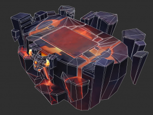 Volcano Map Hand-Painted Game Assets 3D Model