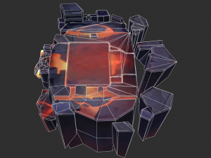 Volcano Map Hand-Painted Game Assets 3D Model