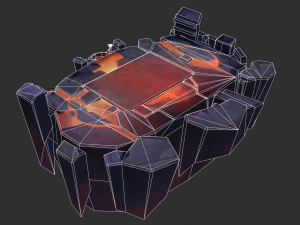 Volcano Map Hand-Painted Game Assets 3D Model