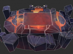 Volcano Map Hand-Painted Game Assets 3D Model