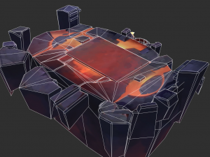 Volcano Map Hand-Painted Game Assets 3D Model