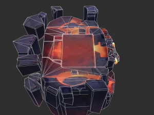 Volcano Map Hand-Painted Game Assets 3D Model