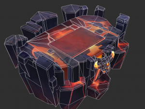 Volcano Map Hand-Painted Game Assets 3D Model
