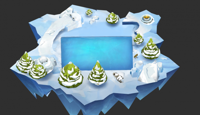 Ice Map Hand-Painted Game Assets Model 3D .c4d .max .obj .3ds .fbx .stl .blend 