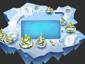 Recursos del juego pintados a mano con mapa de hielo Modelo 3D