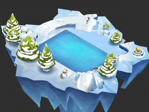 Ice Map Hand-Painted Game Assets Model 3D