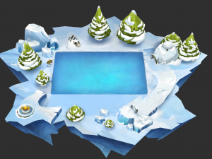 Ice Map Hand-Painted Game Assets Model 3D