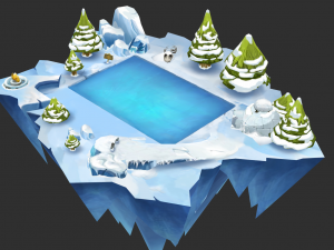 Ice Map Hand-Painted Game Assets Model 3D