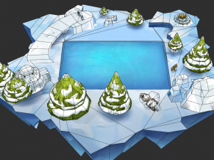 Ice Map Hand-Painted Game Assets Model 3D