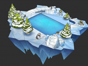 Ice Map Hand-Painted Game Assets Model 3D