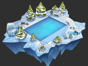 Ice Map Hand-Painted Game Assets Model 3D