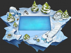 Ice Map Hand-Painted Game Assets Model 3D