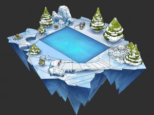 Ice Map Hand-Painted Game Assets Model 3D