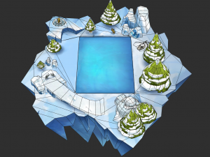 Ice Map Hand-Painted Game Assets Model 3D