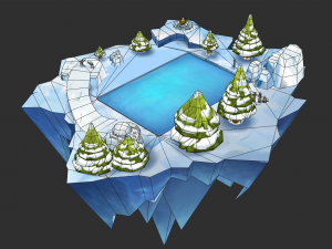 Ice Map Hand-Painted Game Assets Model 3D