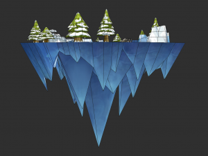 Ice Map Hand-Painted Game Assets Model 3D