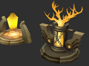 Jungle Tower Hand-Painted Game Assets 3D Model