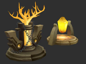 Jungle Tower Hand-Painted Game Assets 3D Model