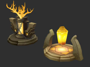 Jungle Tower Hand-Painted Game Assets 3D Model