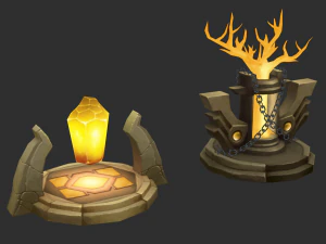 Jungle Tower Hand-Painted Game Assets 3D Model