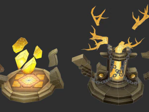 Jungle Tower Hand-Painted Game Assets 3D Model