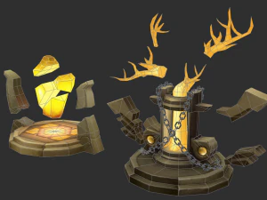 Jungle Tower Hand-Painted Game Assets 3D Model