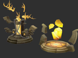 Jungle Tower Hand-Painted Game Assets 3D Model
