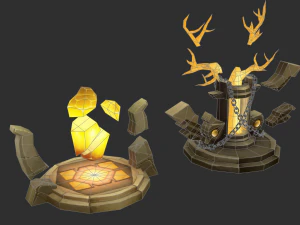 Jungle Tower Hand-Painted Game Assets 3D Model