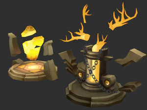 Jungle Tower Hand-Painted Game Assets 3D Model