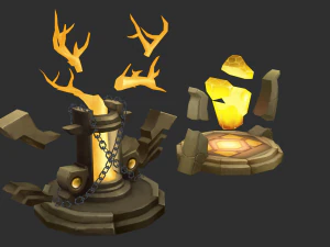 Jungle Tower Hand-Painted Game Assets 3D Model