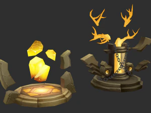 Jungle Tower Hand-Painted Game Assets 3D Model