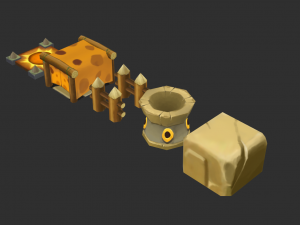 Jungle Items 1 Hand-Painted Game Assets 3D Model