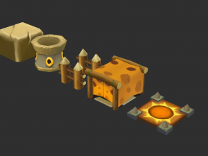 Jungle Items 1 Hand-Painted Game Assets 3D Model