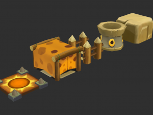 Jungle Items 1 Hand-Painted Game Assets 3D Model