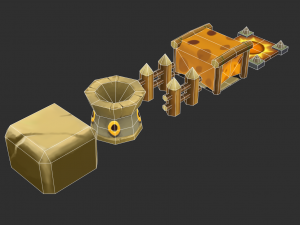 Jungle Items 1 Hand-Painted Game Assets 3D Model