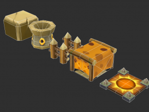 Jungle Items 1 Hand-Painted Game Assets 3D Model