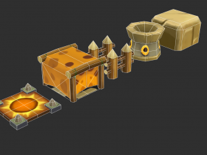 Jungle Items 1 Hand-Painted Game Assets 3D Model