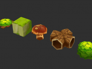 Jungle Items 2 Hand-Painted Game Assets 3Dモデル