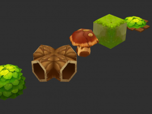 Jungle Items 2 Hand-Painted Game Assets 3Dモデル
