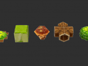 Jungle Items 2 Hand-Painted Game Assets 3Dモデル